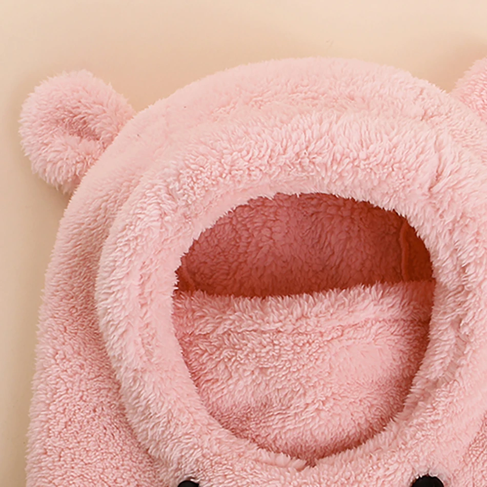 Kinderen Beer Oren Hoed met Gezichtsbedekking Kinderen Winter Warm Verstelbare Cap voor Jongens Meisjes Outdoor Kleding Accessoires