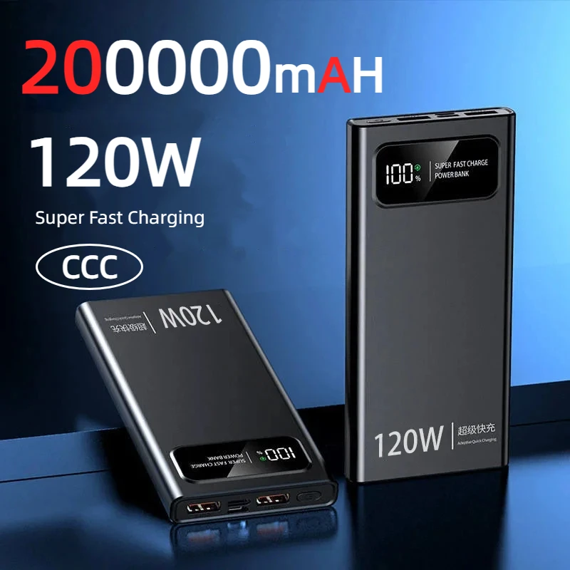 

Xiaomi 120W 200000 mAh Power Bank Супер быстрая зарядка Портативная внешняя батарея большой емкости для мобильных устройств для Iphone Samsung
