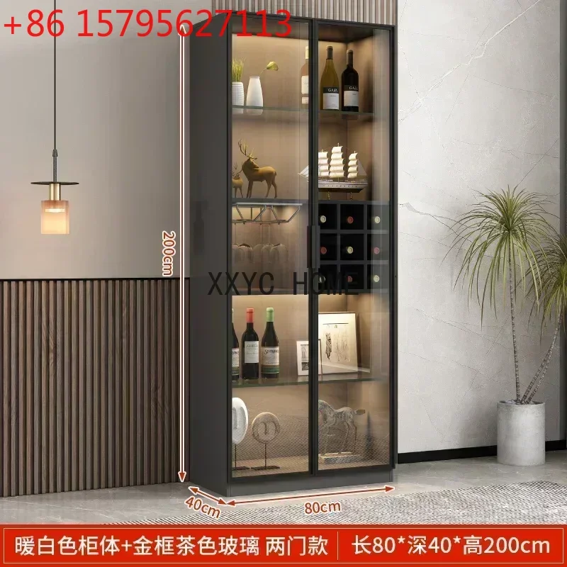 

Wooden Display Wine Cabinets Liquor Luxury Wall Storage Wine Cabinets Modern Glass Botellero Vino European Furniture QF50JG
