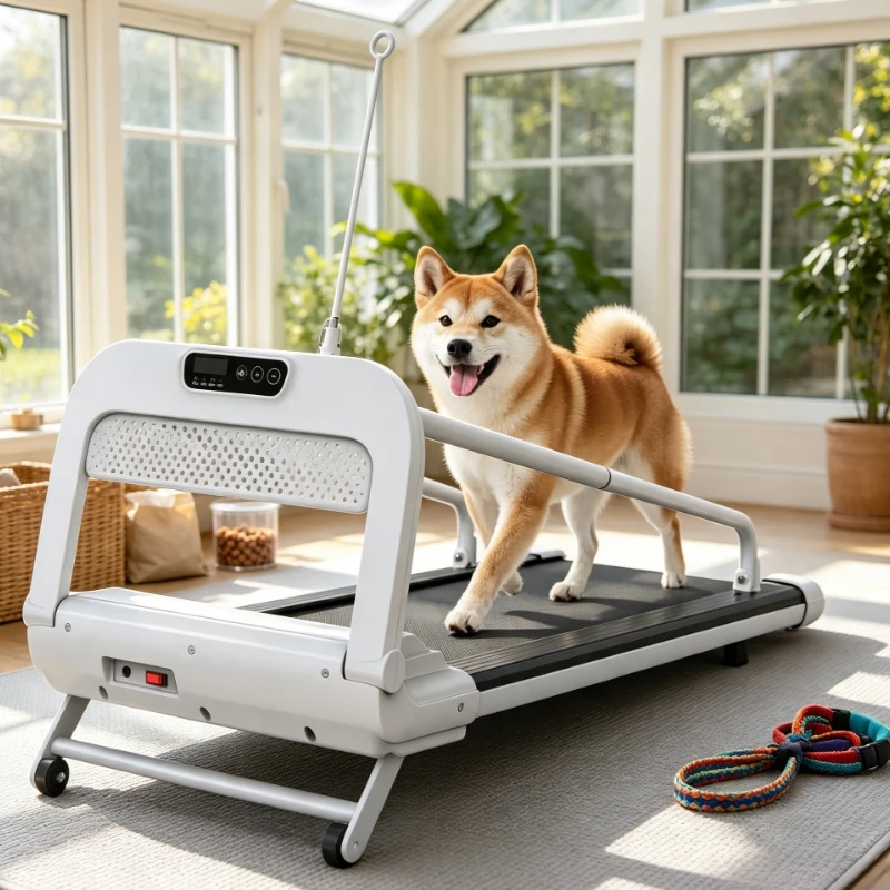 Nouveau tapis roulant intelligent pour animaux de compagnie à faible bruit avec vitesse réglable, machine d'entraînement d'intérieur, adapté aux chiens de petite et moyenne taille, équipement de fitness portable pour animaux de compagnie pour une activité quotidienne