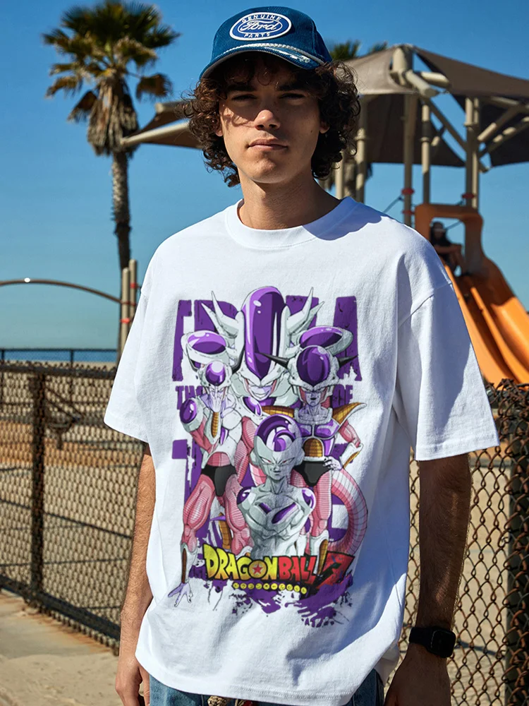 Camiseta de manga corta de Dragon Ball conjunta para hombre Demon Buo Frisa Ins Tide marca Anime media manga suelta estudiante de verano
