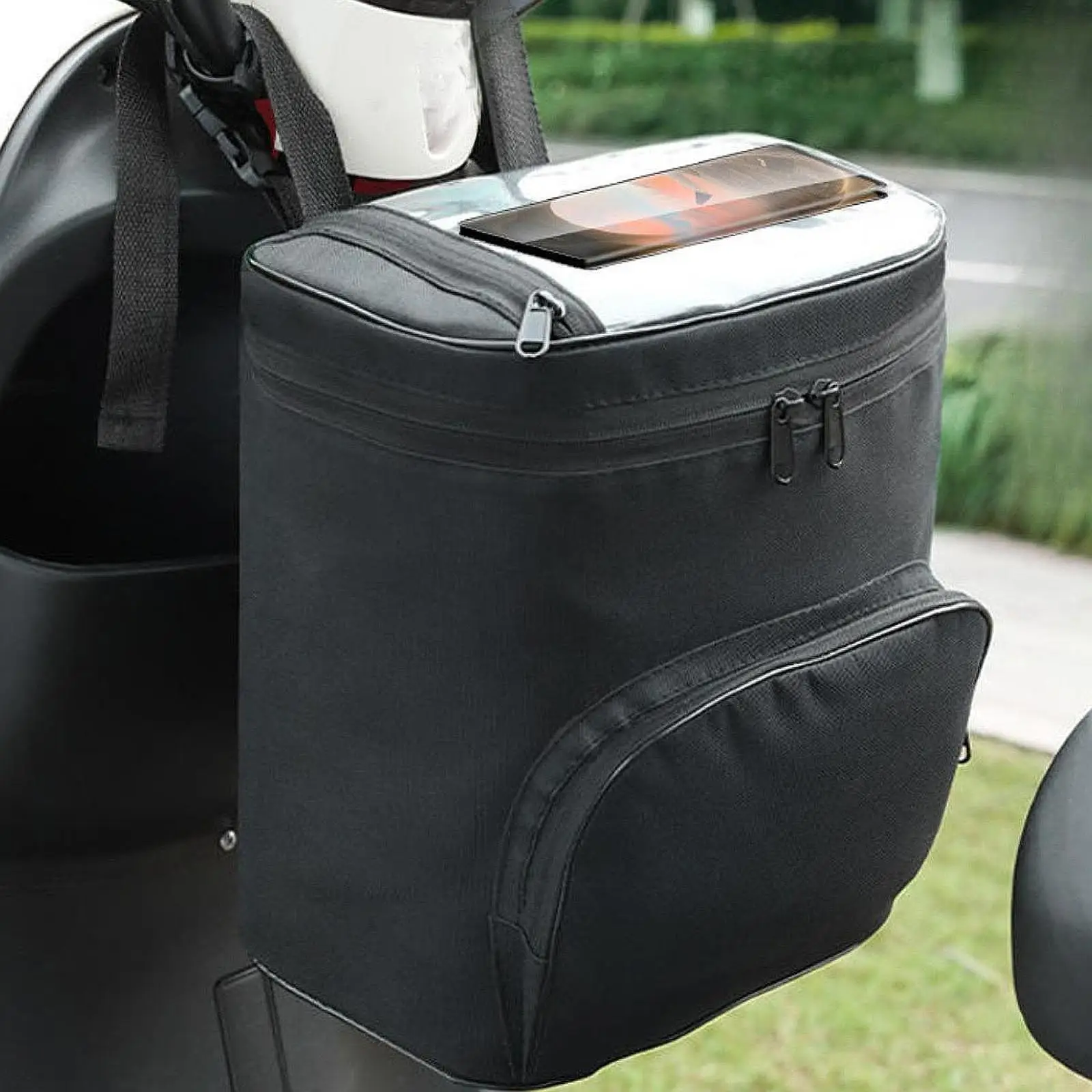 Scooter Front Storage Bag Adjustable Large Capacity with Touchable Transparent