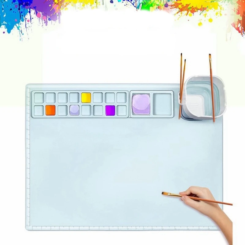 Silicone Drawing Mat Drawing Doodle Pad Silicone Palette Palette Painting Graffiti Mat Art Painting Silicone Art Mat Belt