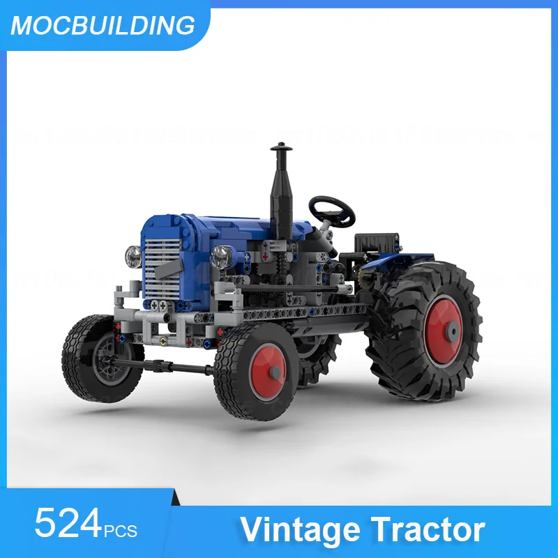 

MOC Building Blocks Vintage Tractor Model DIY Assemble Bricks Truck Transportation Creative Collection Toys Xmas Gifts 524PCS