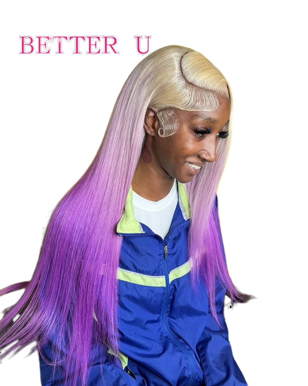 

Blonde Ombre Purple Human Hair Wig Colored Brazilian 13x4 13x6 Lace Front Wigs For Women Pre-Plucking Human Hair Wig Straight