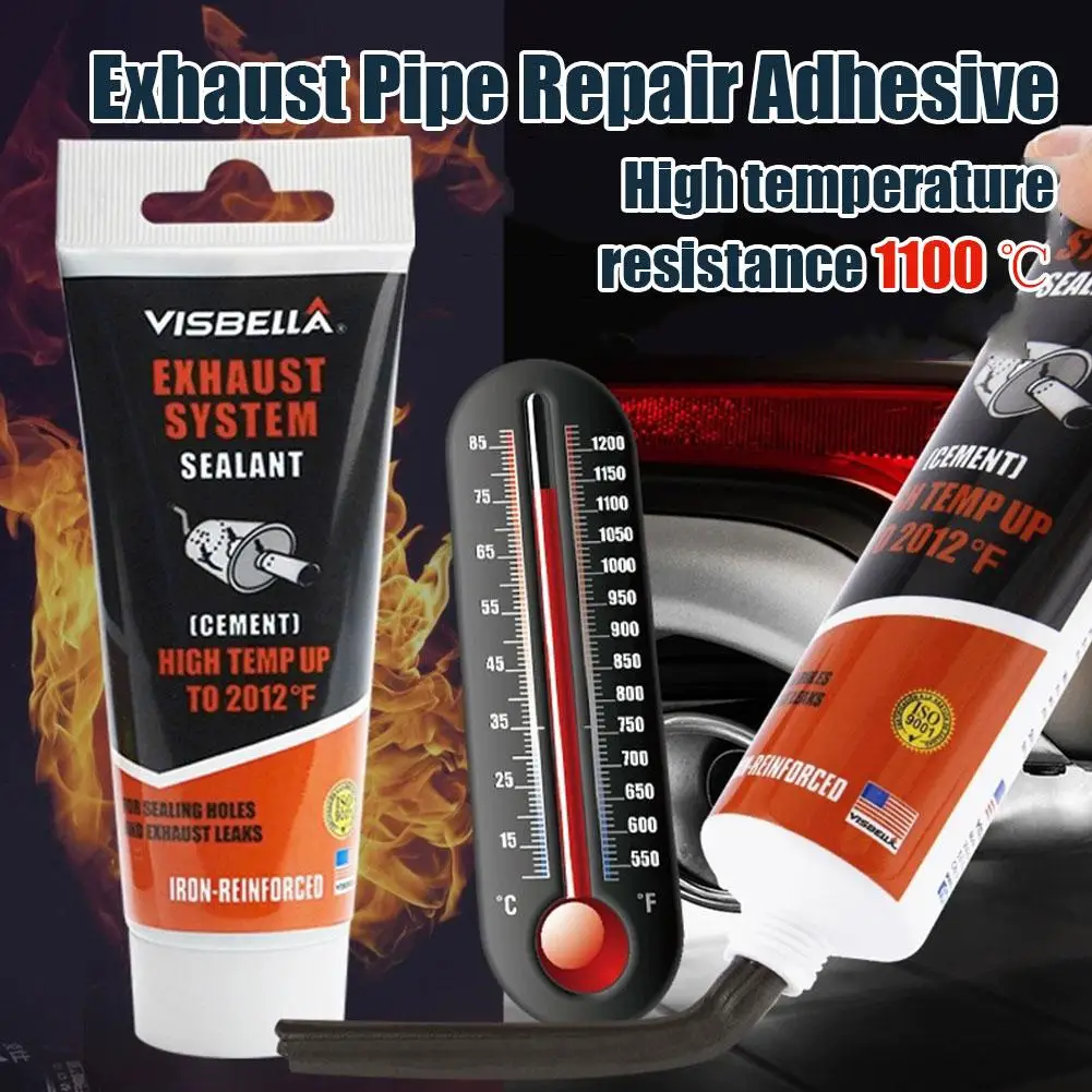 Car Exhaust Paste System Pipe Repair Kits High Temperature 1100C Tailpipe Sealant Crack To Cement Sealer Muffler Adhesive C9V5
