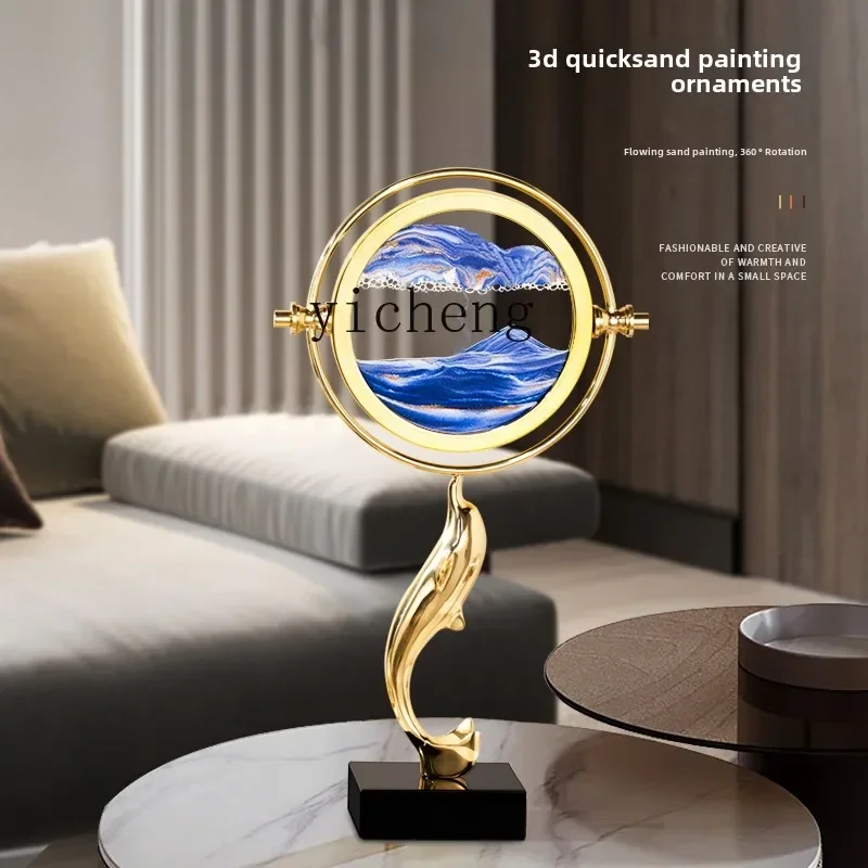 

Zws. Light luxury quicksand painting ornament living room porch TV cabinet office high-end hourglass home decoration