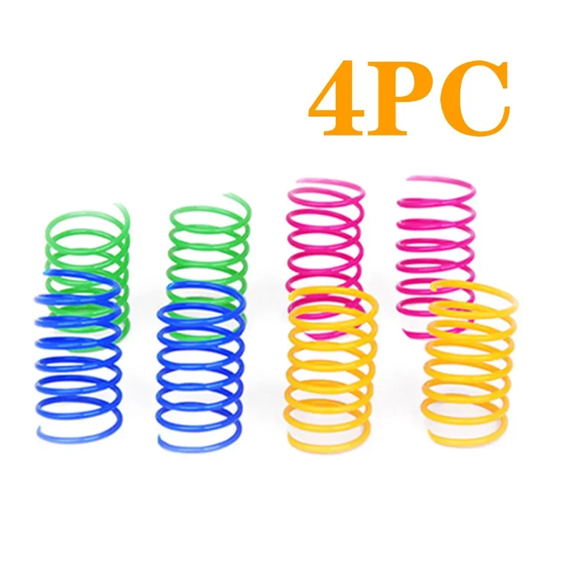 4/12PCS Kitten Coil Spiral Springs Cat Toys Interactive Gauge Cat Spring Toy Colorful Springs Cat Pet Toy Pet Products