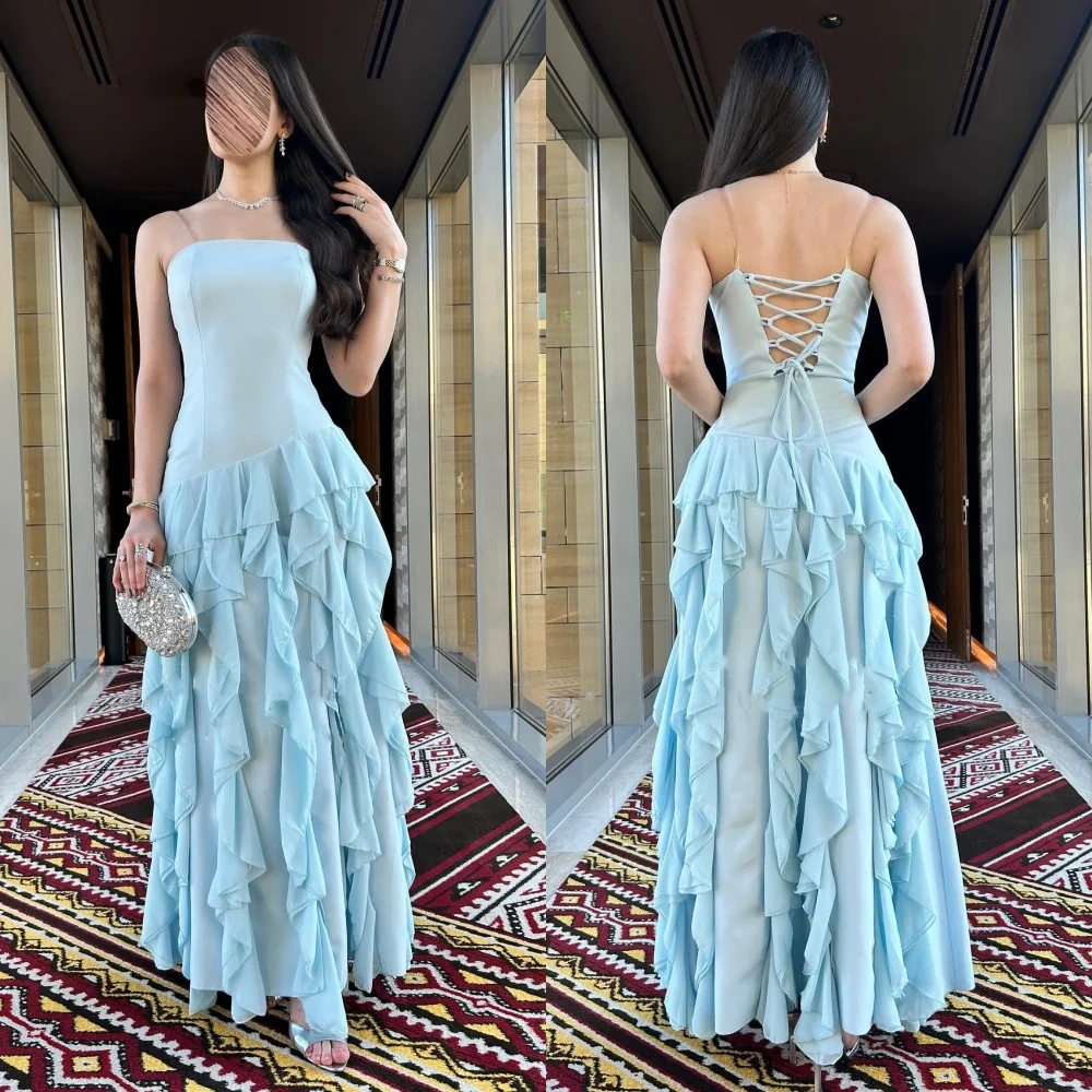 

Customized Pastrol Pleat Ruched A-line Strapless Long Dresses Bespoke Occasion Celebrity High Quality Fashion