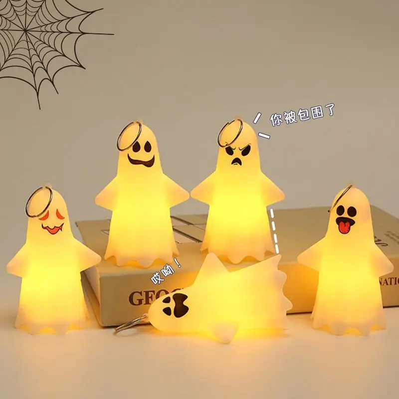 2023 New Halloween Cute Ghost Night Lamp Decorative Ornaments LED Electronic Candle Light Party Prop Gift Room Decor Accessories