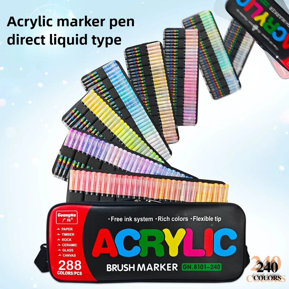 Guangna 360/168 Colors Acrylic Paint Markers Set Liquid Ink - for