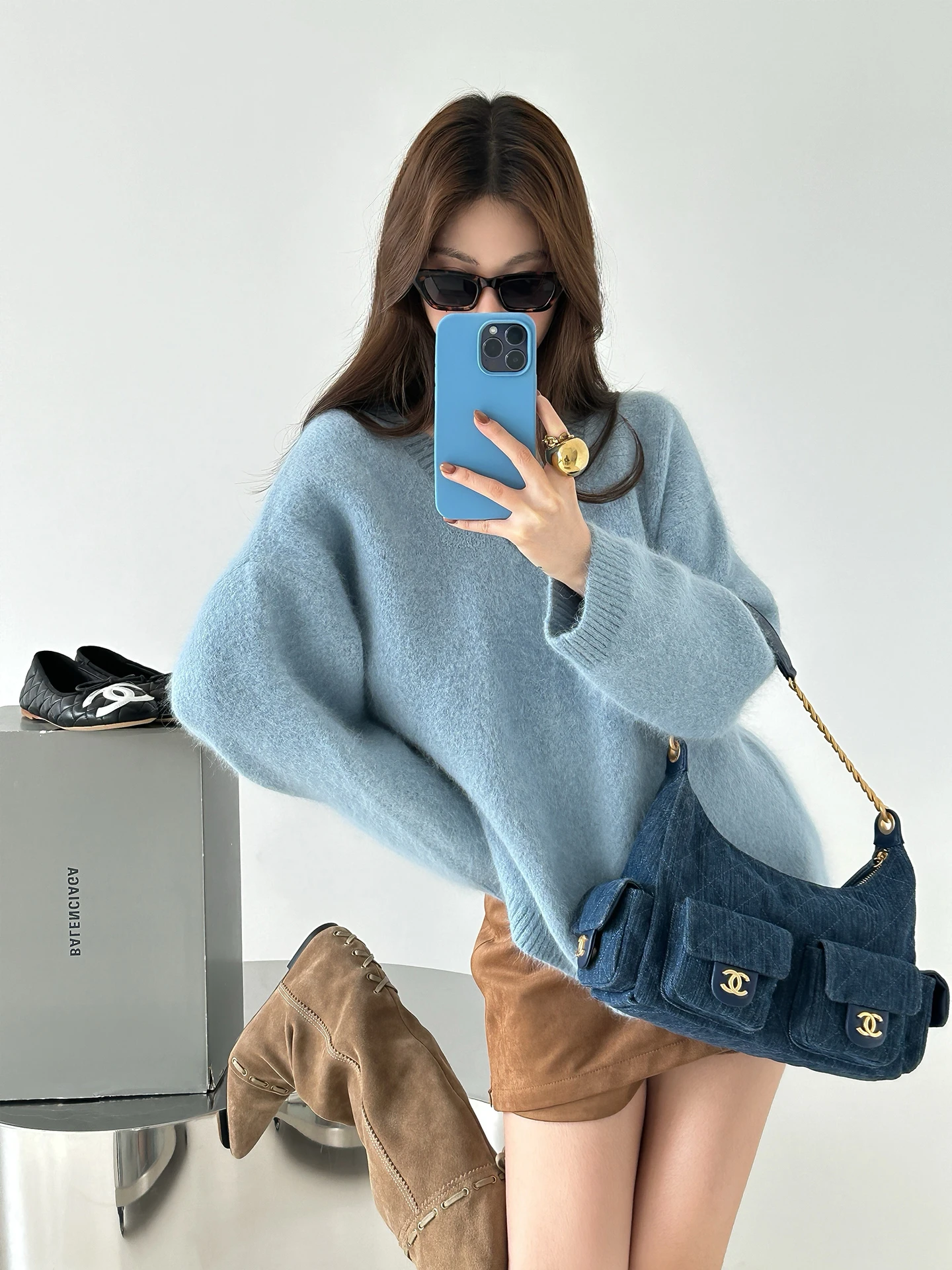 

Loose Knitted Sweater Jaet Women's Korean Sle Winter New Arrival Thiened round Ne Coat by INFI EDITION Pure E-commerce