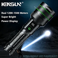 Super Long Range LED Flashlight USB Rechargeable Handheld Tactical Torch High Power Zoomable Work Light for Camping Hunting Use