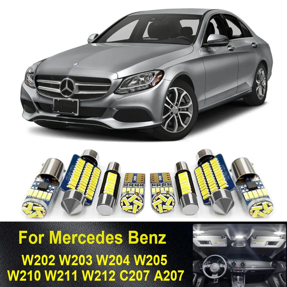 

Автомобильный светодиодный внутренний светильник Canbus для Mercedes Benz W202 W203 W204 W205 W210 W211 W212 C207 A207 C E Class Авто аксессуары Запчасти