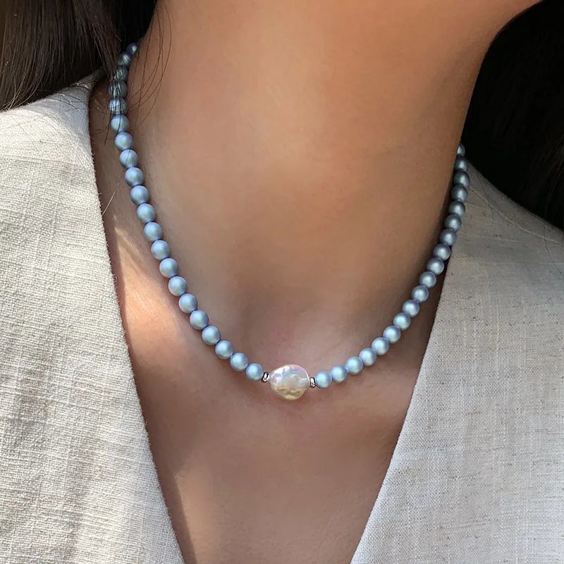 Neue Design Trendy Blaue Perlen Natürliche Barocke Süßwasser Perle 14K Gold Gefüllt Weibliche Schmuck Sets Halskette Armband Ohrringe – Detail 3
