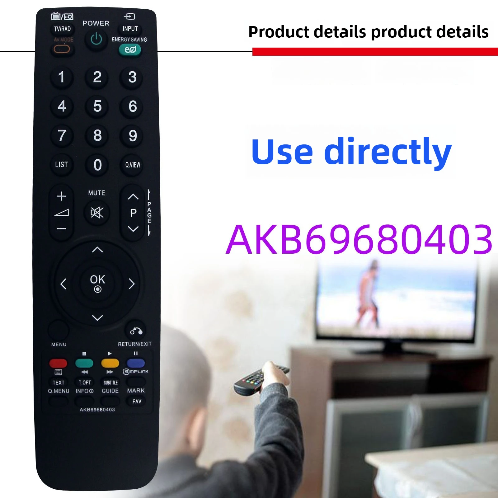 

Universal English Remote Control AKB69680403 for Smart TV 32LG2100 32LH2000 42LH35FD 50PQ20D 42PQ20D 32LH3000 32L P5X8