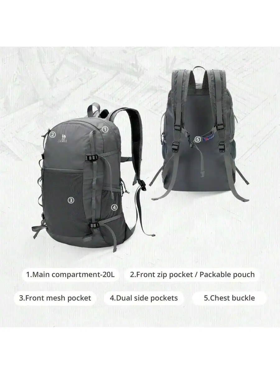 

Foldable Lightweight Hiking Backpack 20L Waterproof Travel Bag For Men And Women