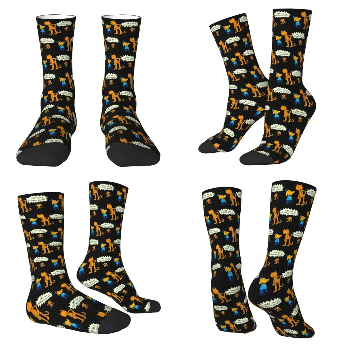 

Dog Man Lil Petey And Big Petey Fan Art Socks Super Soft Stockings All Season Long Socks for Man Woman Valentine's Day Gifts