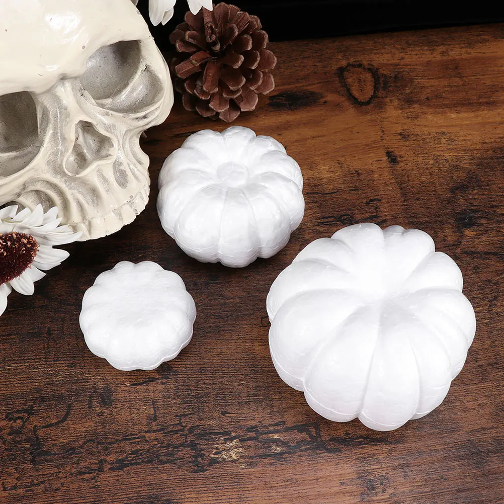 

6pcs Premium Realistic White Fake Pumpkin s Eco-Friendly Durable Diy Craft Decor For Halloween Thanksgiving Fall Autumn
