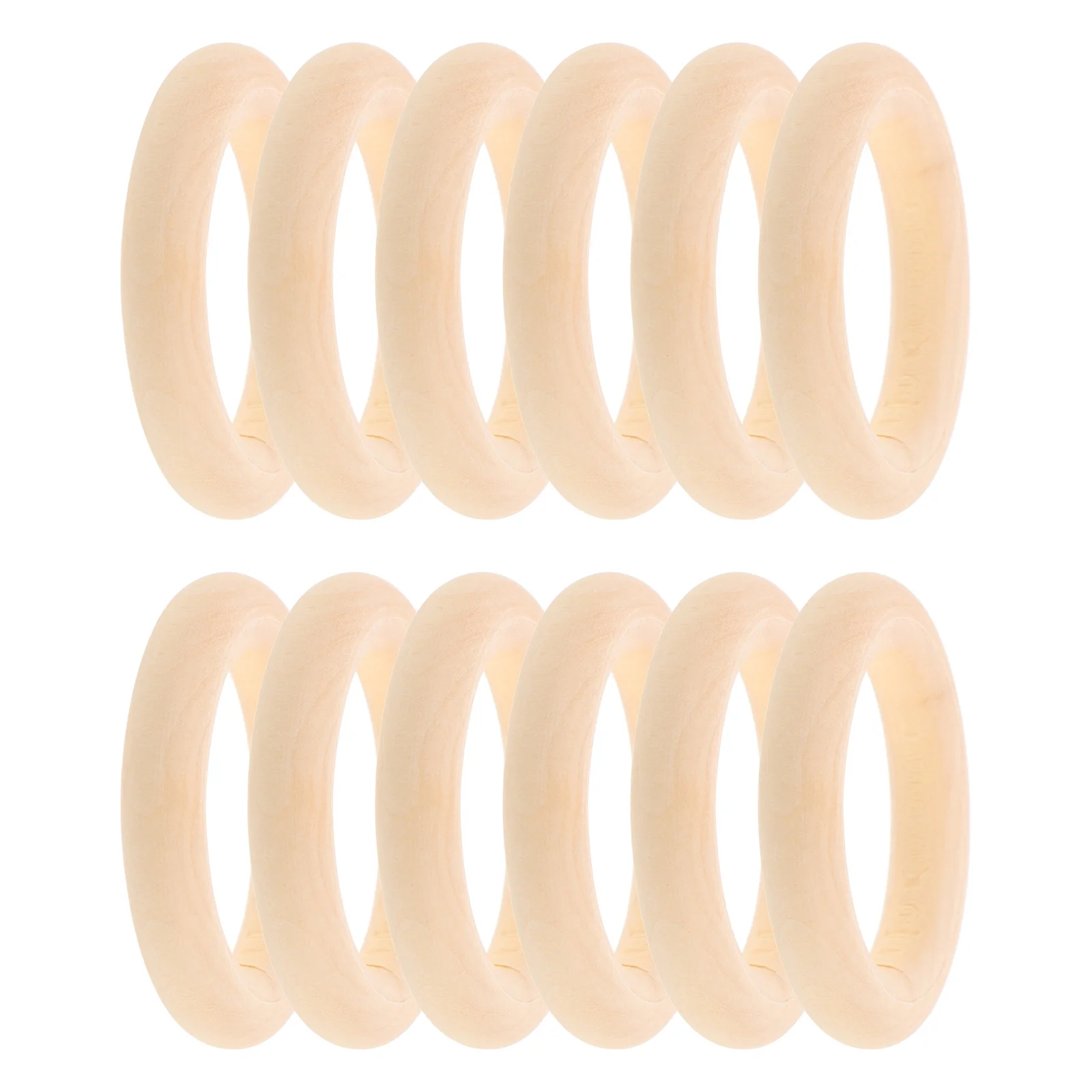 

10Pcs Smooth Wood Rings Unfinished Natural Solid for Crafts Pendant Connectors Jewelry Macrame 4.5cm Wood Craft Rings