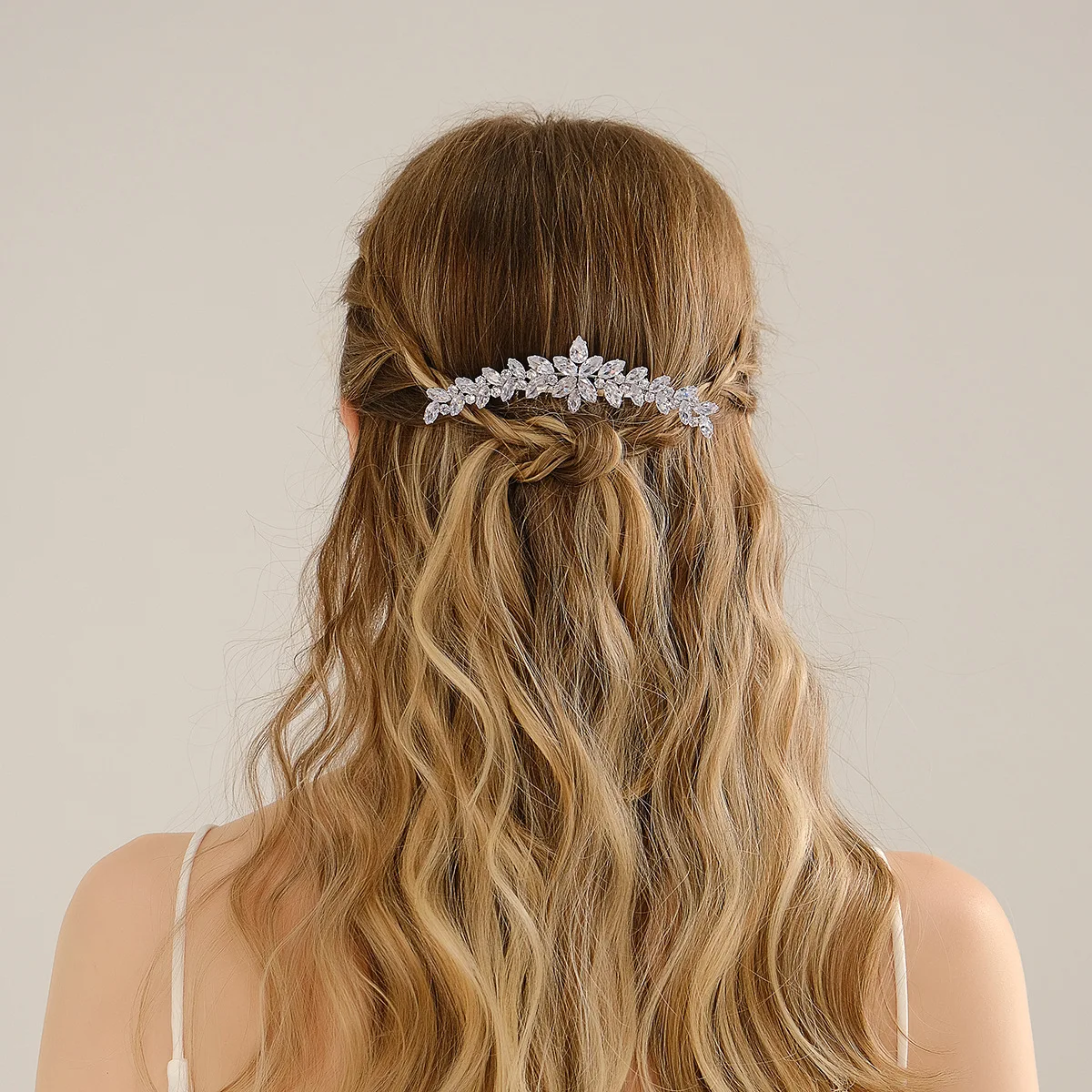 Cubic Zirconia Bride Hair Comb Wedding Hair Jewelry Accessories Bridal Hair Clip Headdress Prom Party Bridemaid Hair Piece