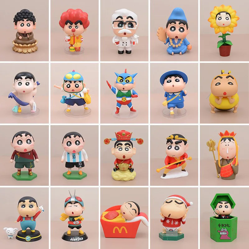 10-18cm Various Crayon Shin Chan Part One Anime Cute Action Figure Model Statue Collection Desktop Decoration Ornament Toy Gifts