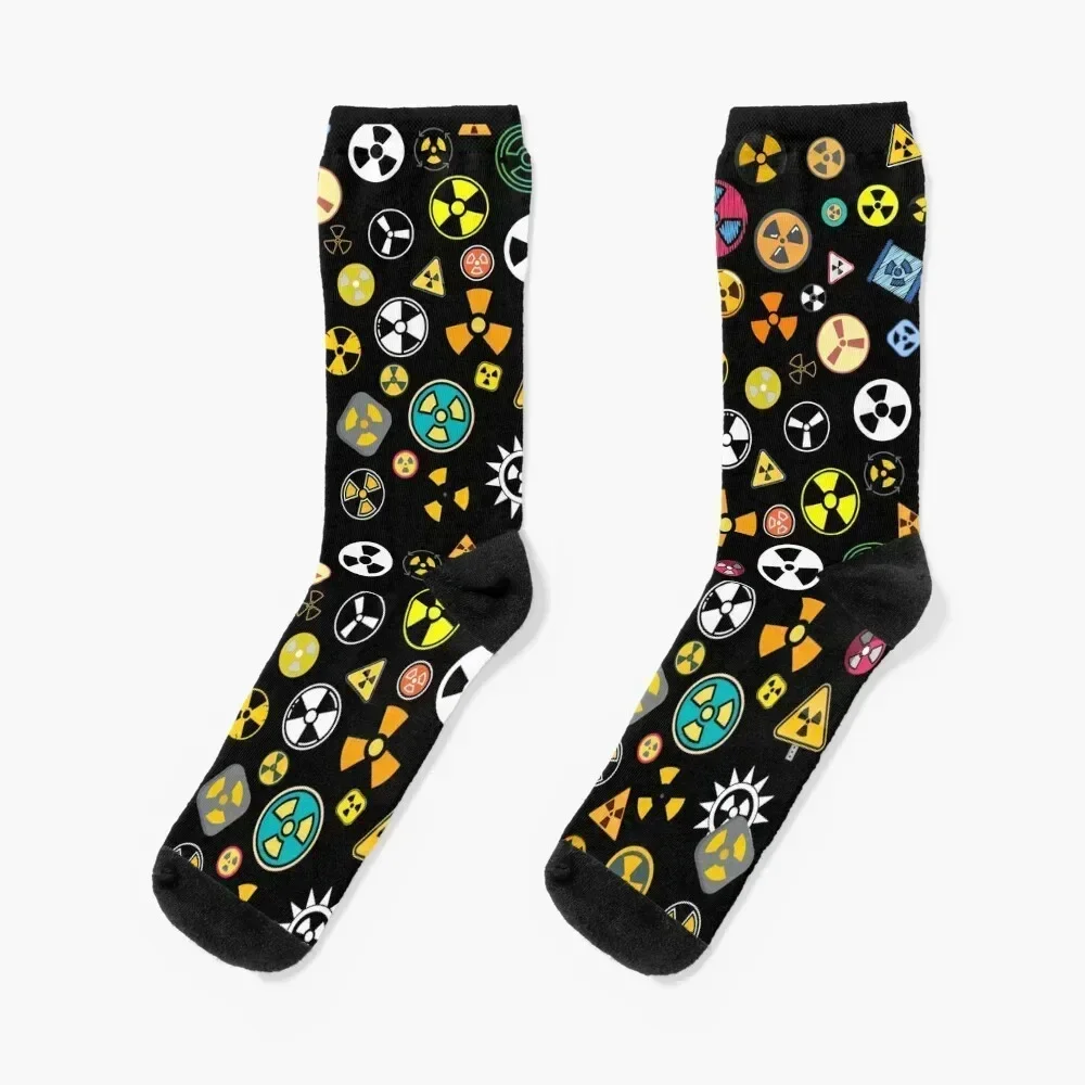 

Radiation Warning Symbols Socks Non-slip new in's winter gifts cartoon Socks Women's Men's