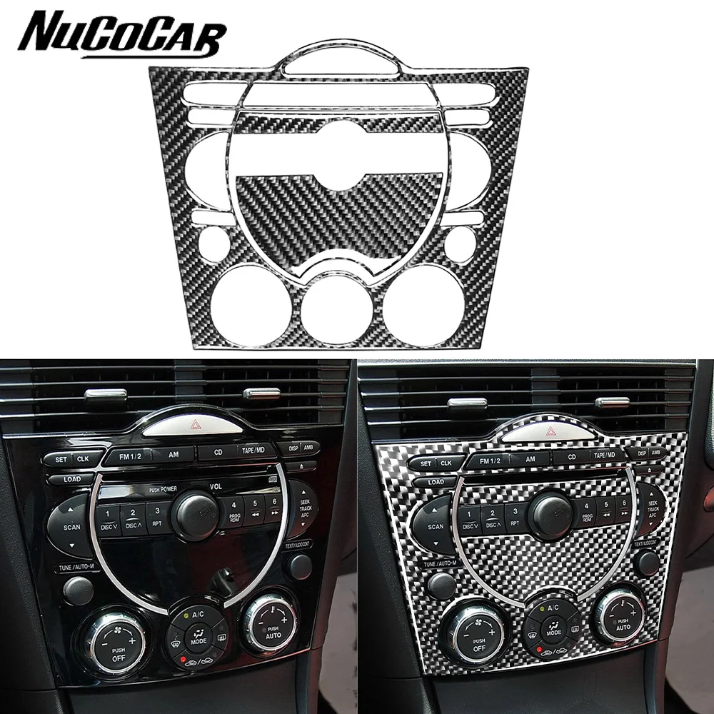 

For Mazda RX8 RX-8 SE3P JM1FE 2004-2008 Carbon Fiber Central instrument Radio CD Panel Car inside Accessories Decorative Sticker