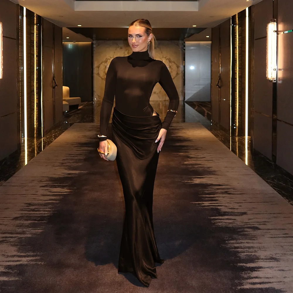 EINY ผู้หญิงหรูหรา CUT-OUT Ruched Maxi ชุดสีส้มเซ็กซี่ Halter คอ Backless High Slit BANDAGE PARTY Dresses ชุดวันเกิด