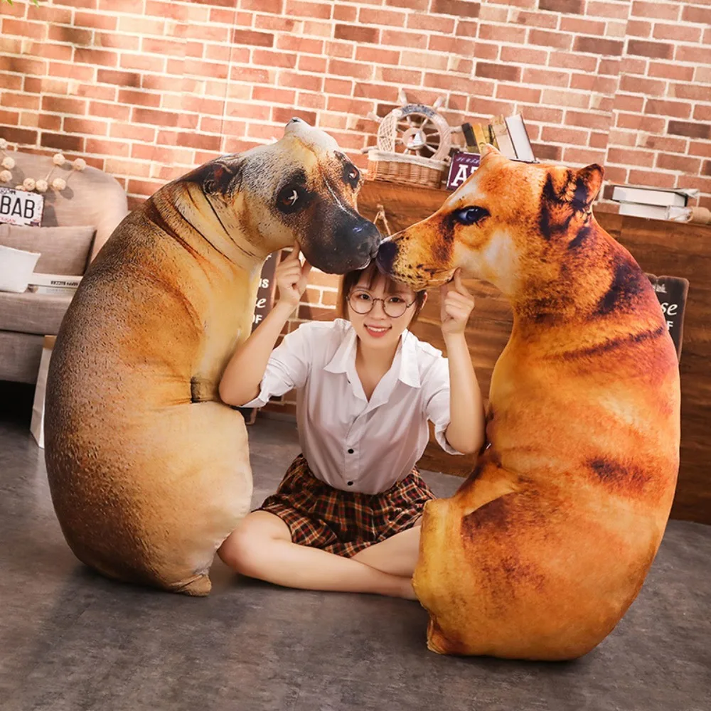 New Lifelike Animal 3D Dog Figures Pillows 50cm Cartoon Dog Throw Pillow Sofa Cushion Stuffed Toys Gifts