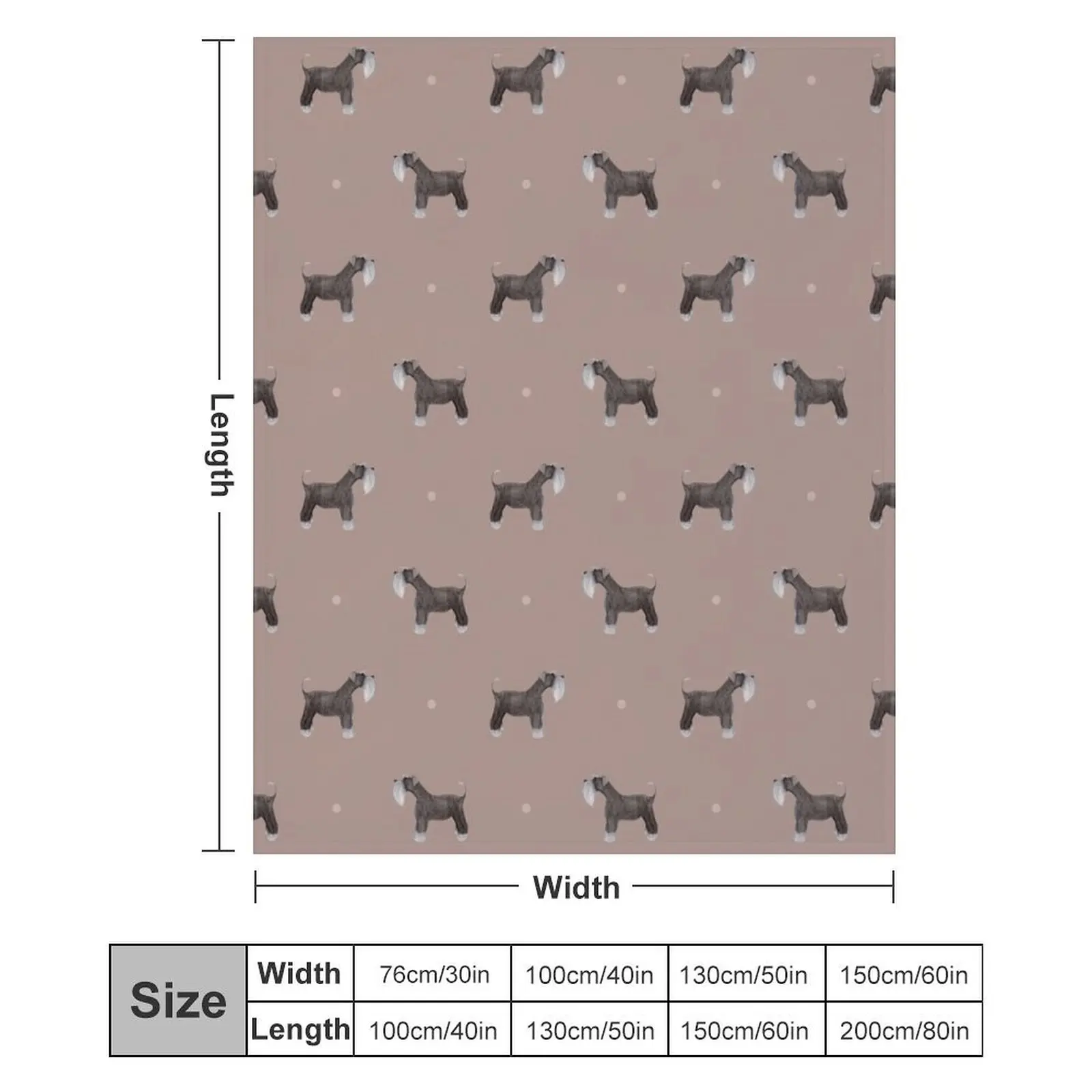 الجانب مواجهة Schnauzer تكرار نمط الفطر الوردي رمي بطانية هدية شخصية أفكار هدية عيد الحب أغطية السرير البطانيات