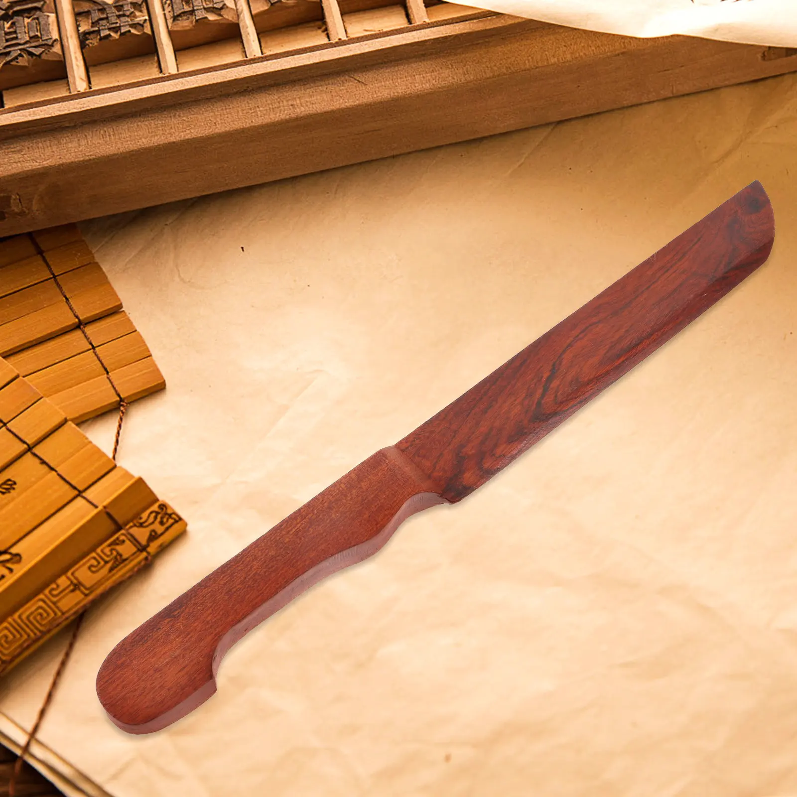 

Резак для бумаги ручной работы из дерева в китайском стиле, открывалка для конвертов, для резки рисовой бумаги, портативный открыватель для почты, канцелярские принадлежности