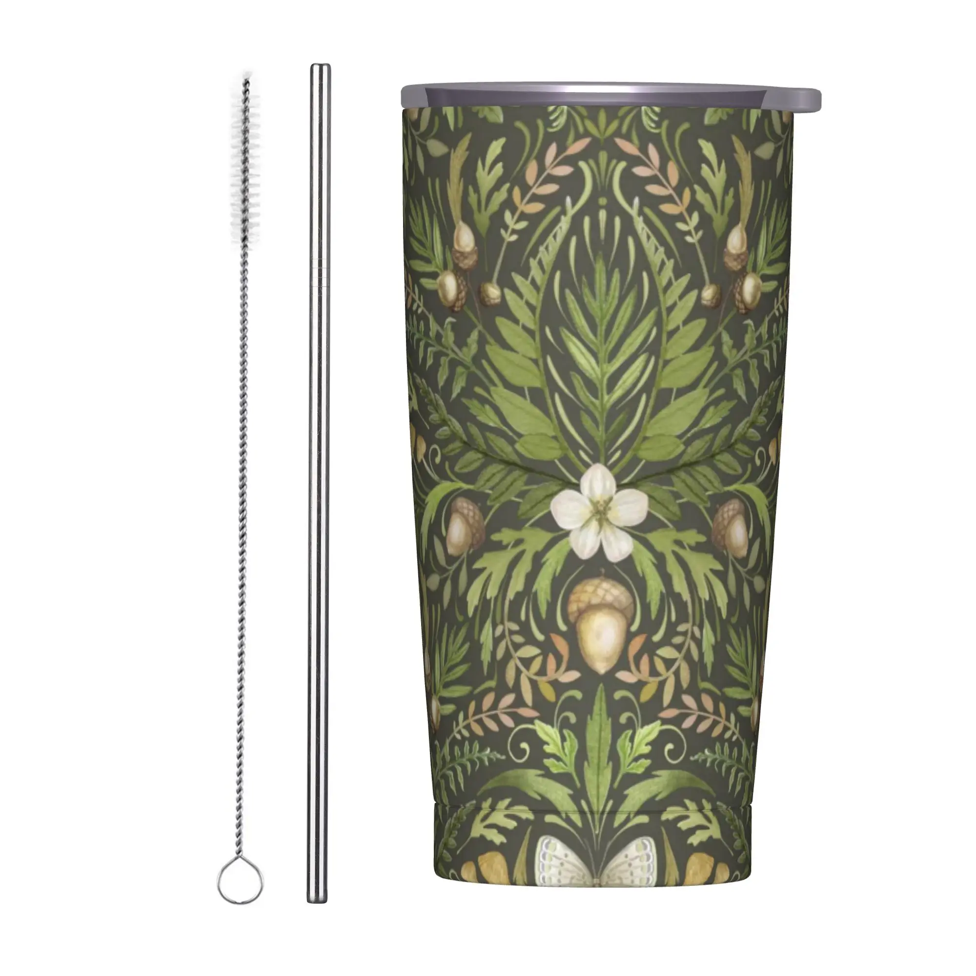 Rural flowers Stainless Steel Tumbler With Straws  Travelist Coffee Mug 20oz Cold and Hot Water Bottle,