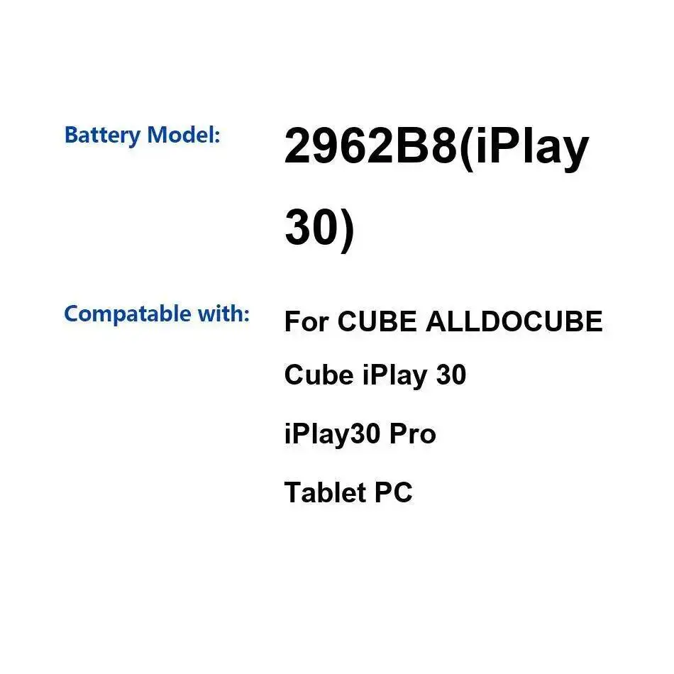 

9000Mah For Cube Alldocube Iplay 30 Pro Iplay30 2962B8 High Capacity Laptop Battery Good Low-Temperature Performance