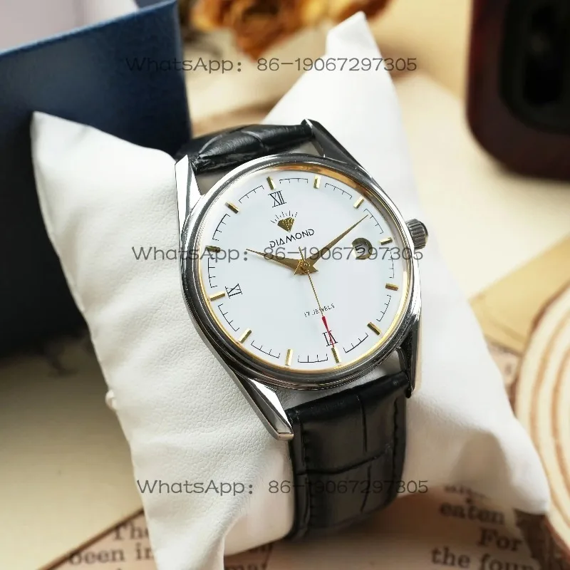 Mechanical Watch Vintage Original Stock Steel Strap 17 Diamonds