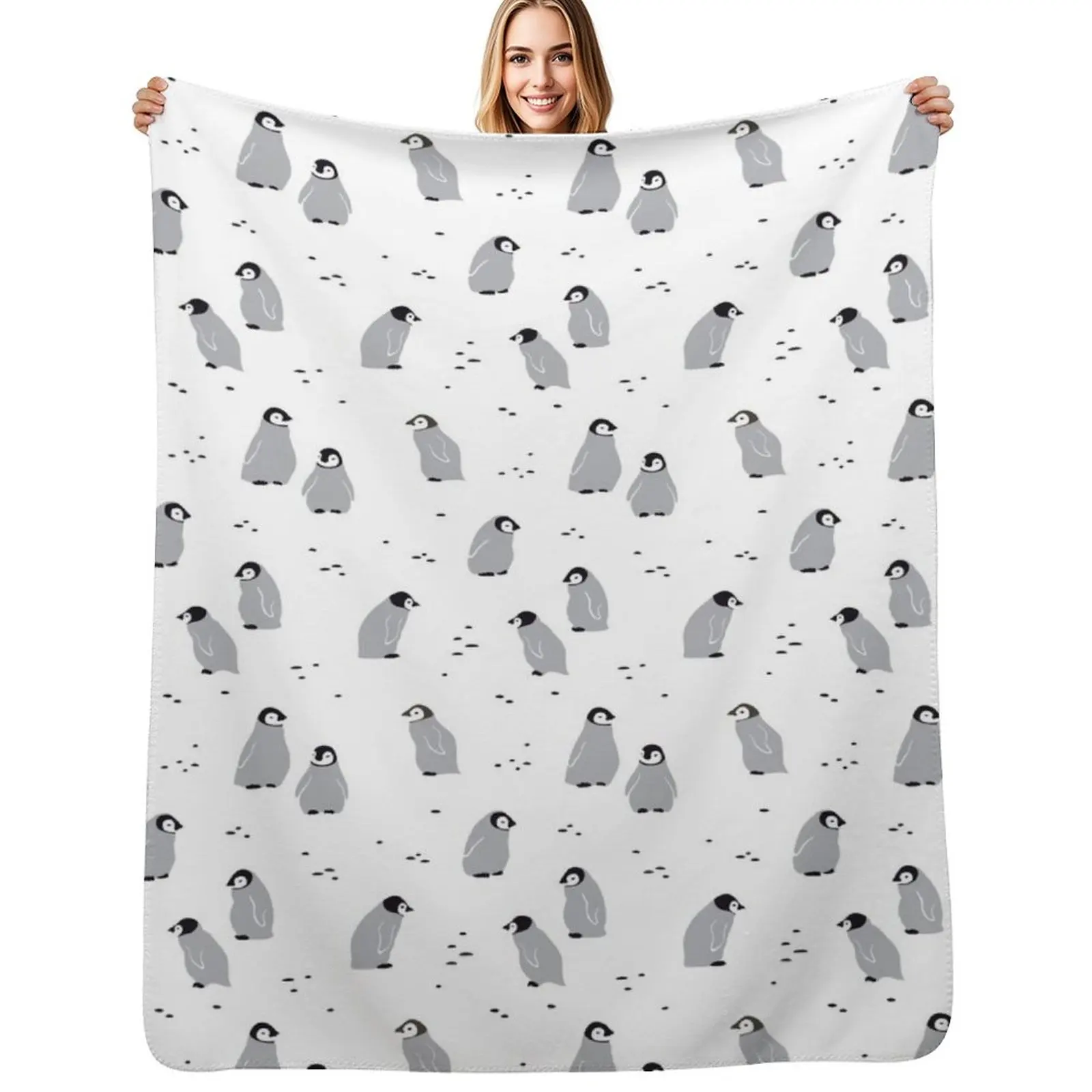 Baby Emperor penguin Chicks Throw Blanket Soft Cozy Blanket for Pet Kids Adults