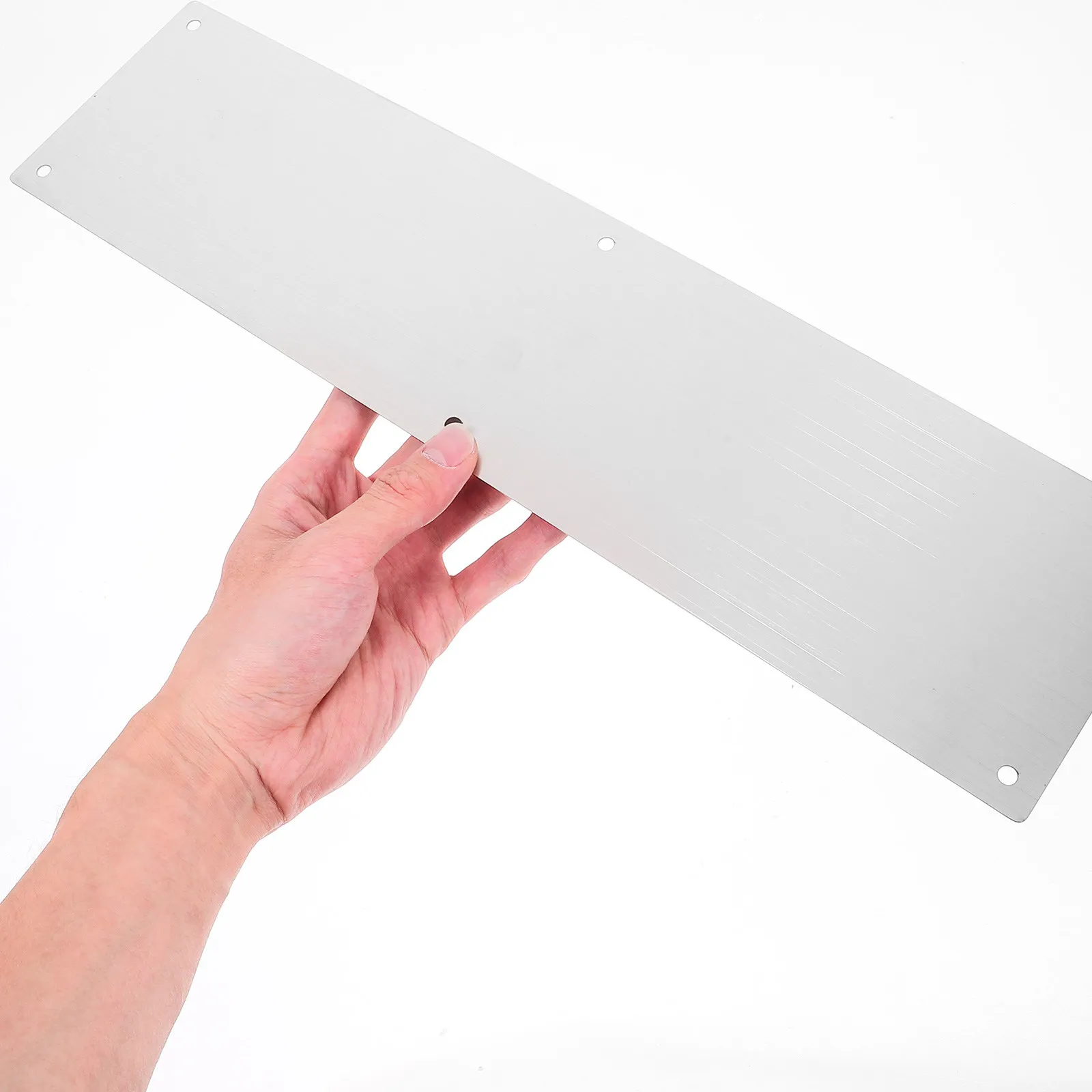4Pcs Stainless Steel Door Kick Plates Heavy Duty Rectangular Protector for Exterior Interior Doors Commercial Entry