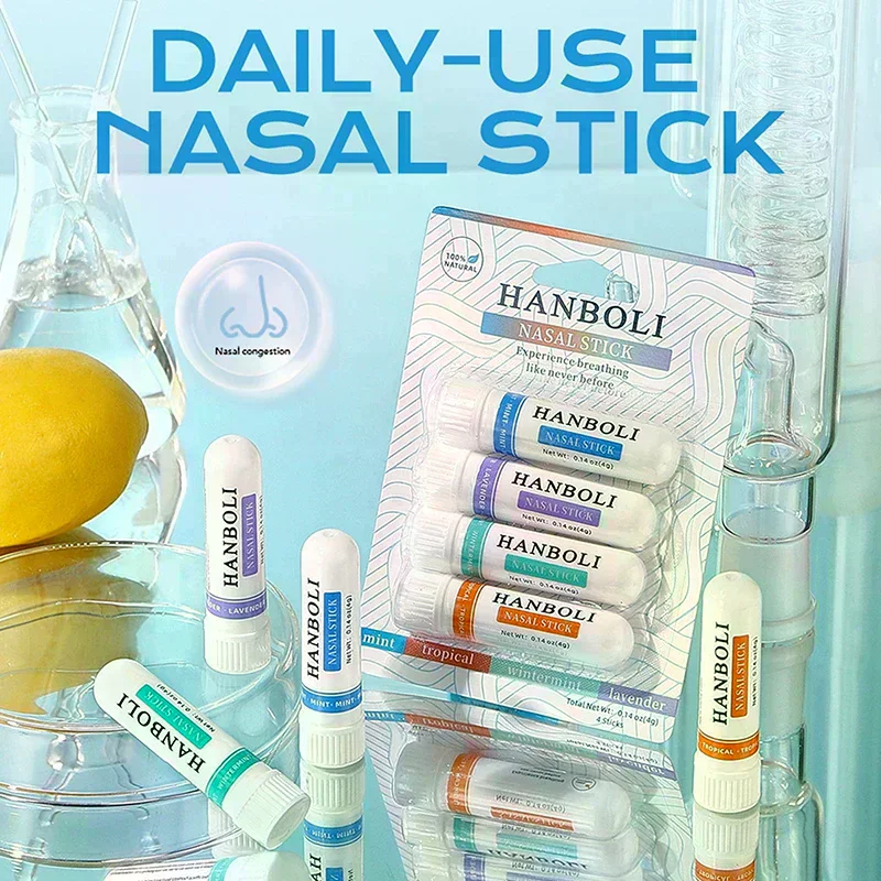4Pcs Nasal Stick Boosts Focus Enhances Breathing Provides Fresh Sensation Aromatherapy Inhaler Prevent Drowsy Driving