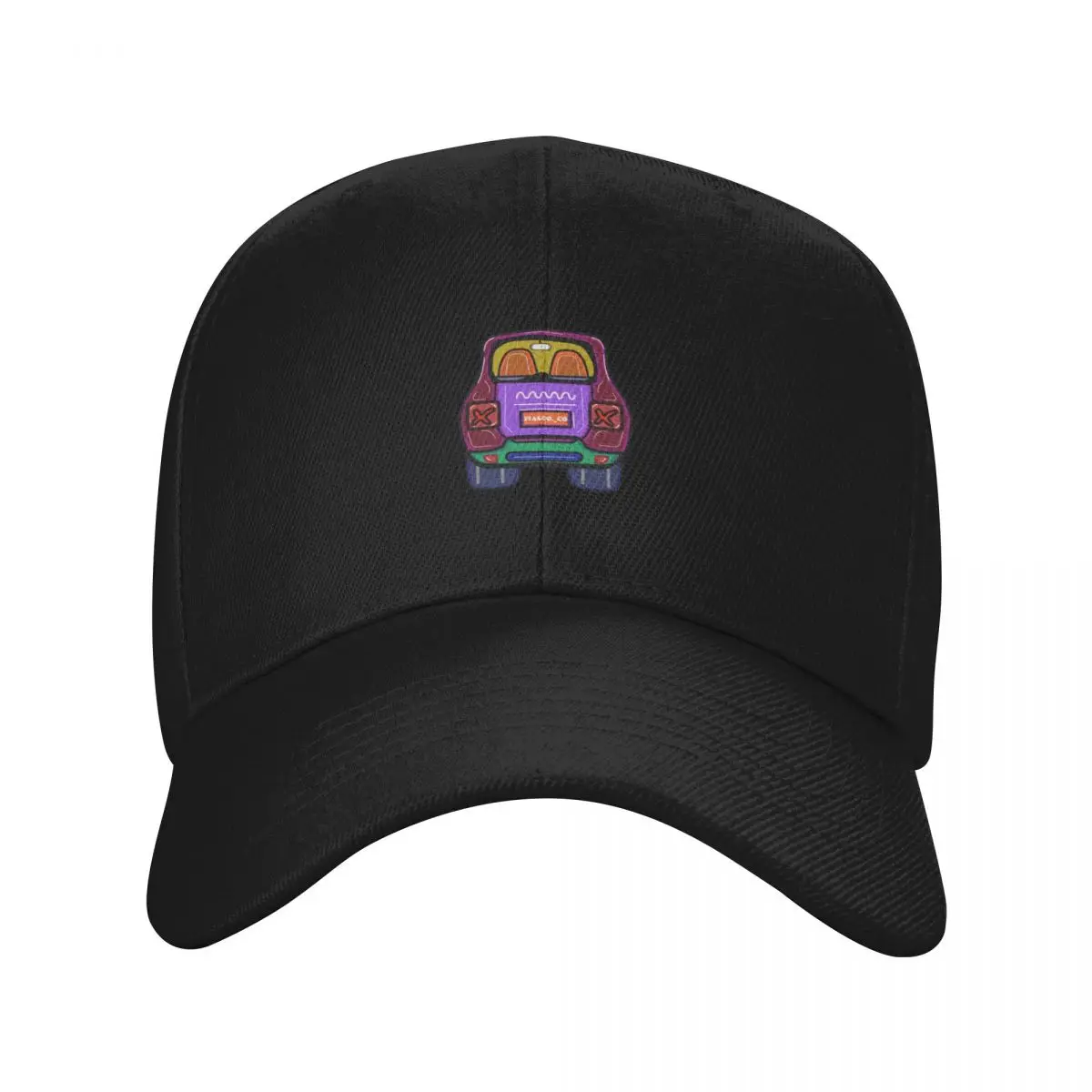 FIASCO-CO MAROON SQUIGGLE CAR BACK Baseball Cap Snap Back Hat Thermal Visor derby hat summer hat Ladies Men's