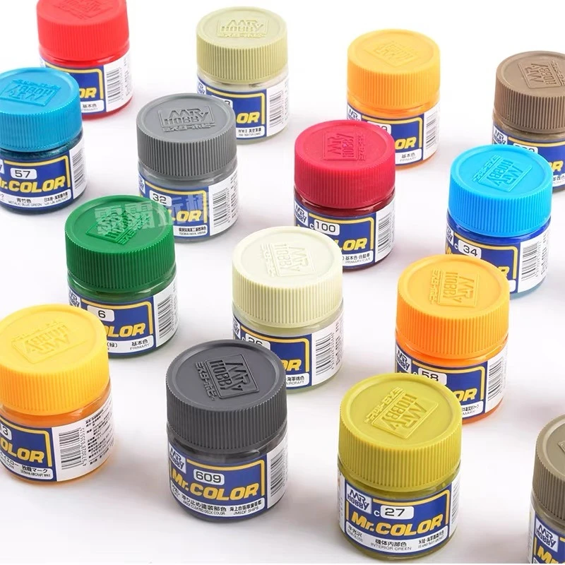 Mr.Hobby 10ml C1-C58 Oil-based Paint Primary Series Gloss Metallic Pigment Model Painting Tools for Hobby Tools Model Making