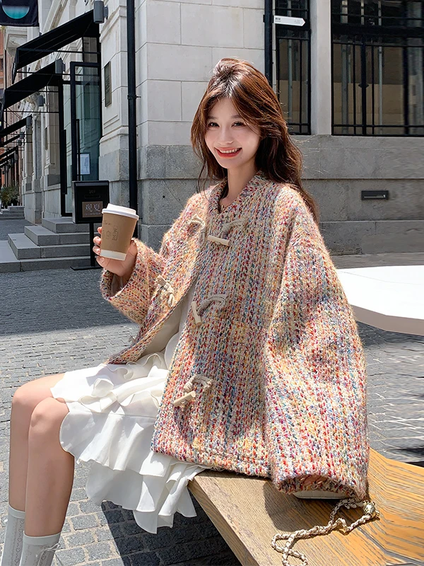 

Розовая твидовая куртка-жакет женская, весна-осень 2025, модная, на пуговицах, повседневная, приталенная, с длинными рукавами