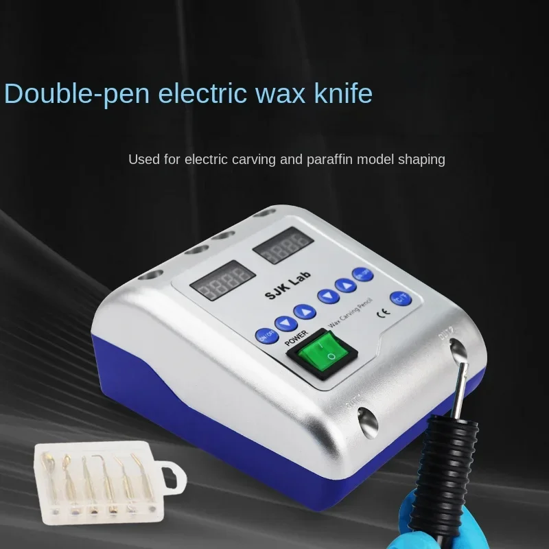 Dental SJK Electric Wax Spatula Graver Double Pen Electric Wax Spoon Wax Type Carving Paraffin Melter Oral Technician Equipment