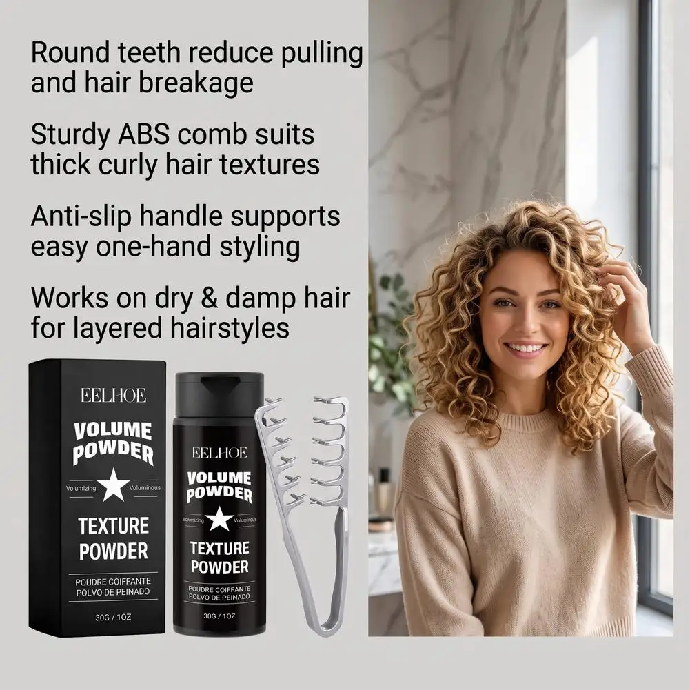 Matte Fluffy Hair Volume Powder Comb Root Lifting Texture Dust Oil Control Waterless Dry Shampoo Unisex Haircut Styling Wax 30g