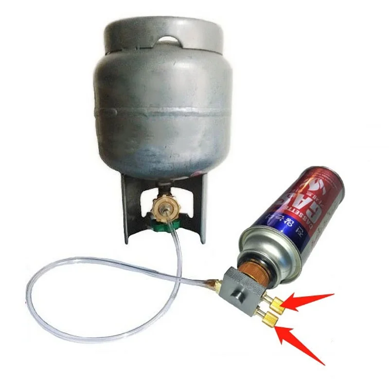 Outdoor Stove Flat Tank Gas Tank Converter 3 Pcs Propane/isobutane/butane Long Flat Recharge Kit Outdoor Gas Connection Adapter