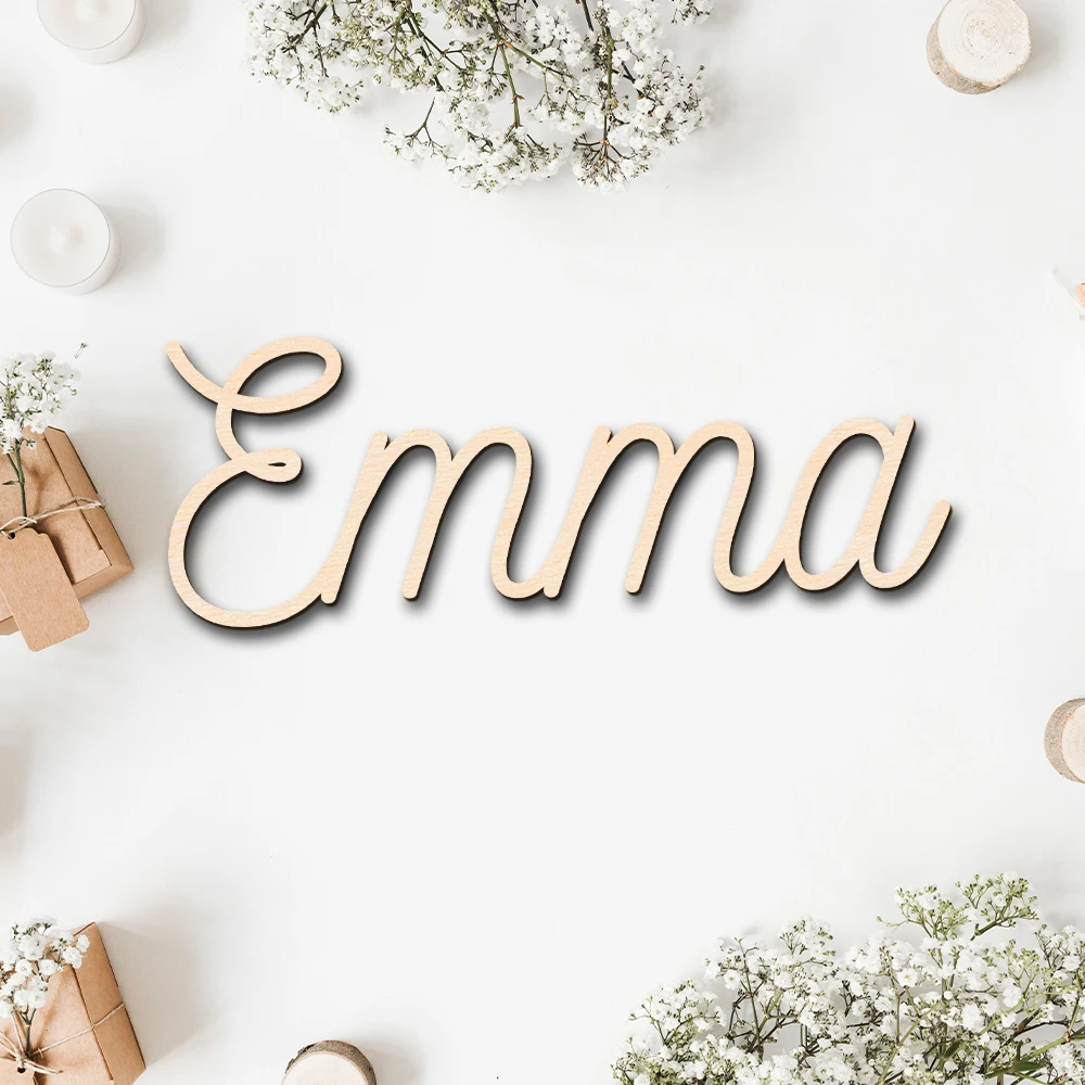 1pc Personalized Wooden Name Sign,Customizable Text,Alphabet Wall Decor,Multi Color Selection, Can Graffiti,Wall Art Decor Wall