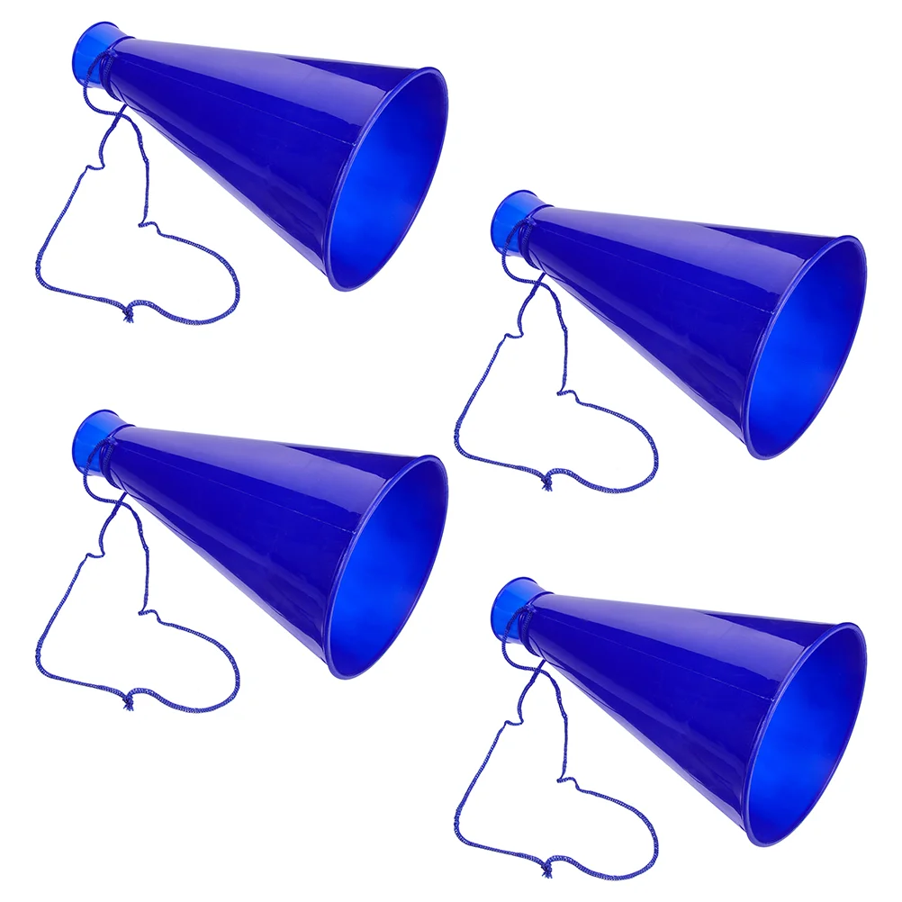 4 Pcs Game Outdoor Megaphone Cheering Horn Megaphones Noisemaker Speaker Blue Plastic Party Horns