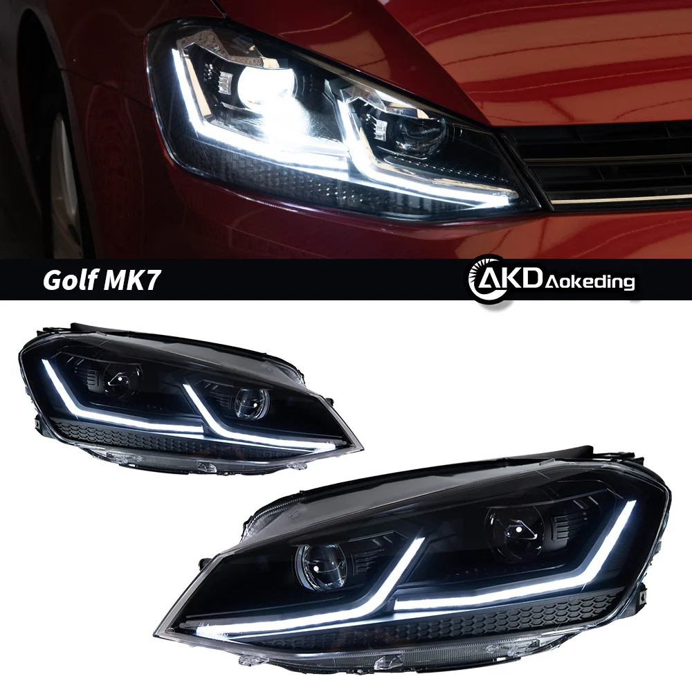 

for Special 13-17 Volkswagen high 7 to 7.5 headlight assembly modified streamer LED daytime running light steering upgrade