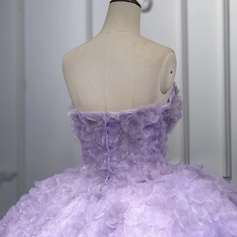 Robes De Quinceanera chics violet bretelles robes De 15 Anos De Dos Piezas vente en gros personnalisé à lacets dos Court Train