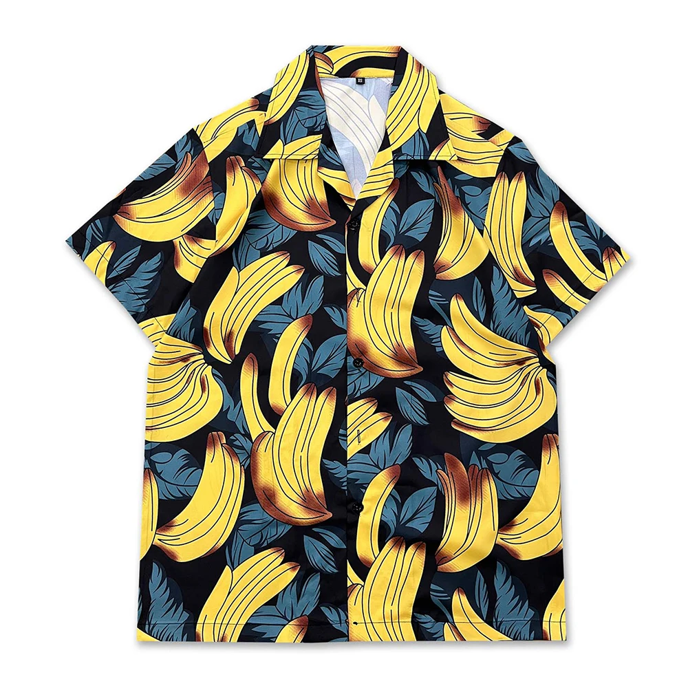 

Banana Full Print Men's Shirt Short Sleeve Summer Outerwear Shirts Men Women