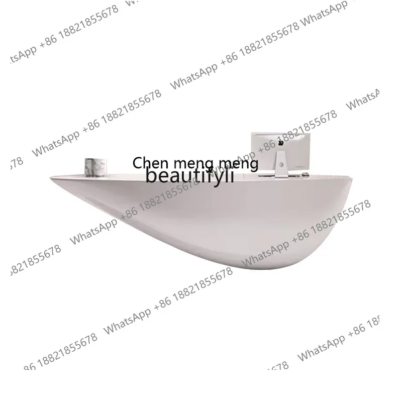 Painting reception desk creative round bar counter welcome medical beauty consulting desk company furniture curved checkout page